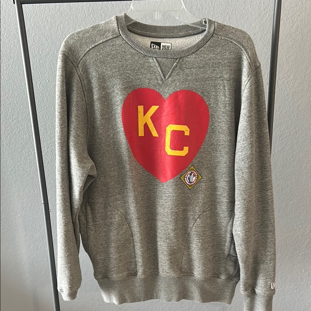 New Era Gray KC Heart Crewneck Sweater